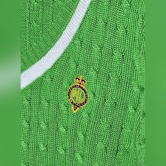 Vintage Y2K Ralph Lauren Preppy Old Money Heritage Cable Knit Sweater, Medium - Picture 2 of 3